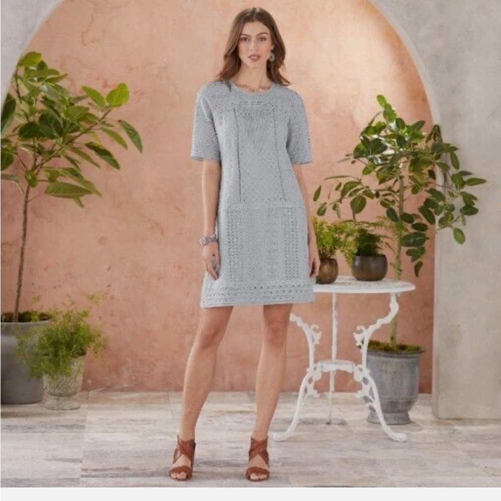 Sundance Lucille Lace Eyelet Dress, Gray